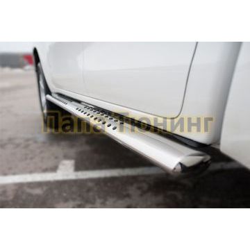 Пороги труба овальная с проступью 120х60 мм РусСталь для Toyota Hilux 2015-