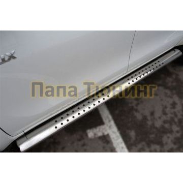 Пороги труба овальная с проступью 120х60 мм РусСталь для Toyota Hilux 2015-