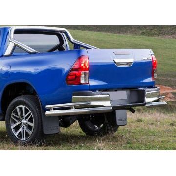 Защита задняя двойные уголки 76-42 мм Rival для Toyota Hilux 2015-