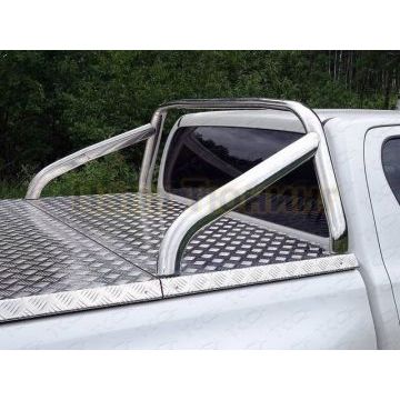 Защита кузова (для крышки) 75х42 мм ТСС для Toyota Hilux Black Onyx 2020-