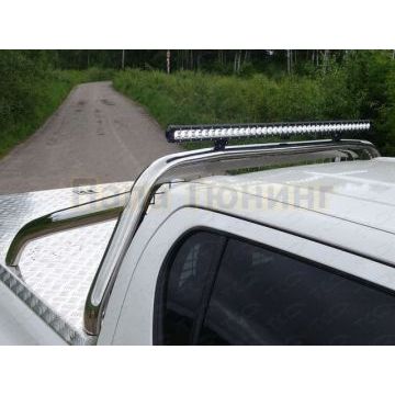 Защита кузова и заднего стекла (для крышки) 75х42 мм со светодиодной фарой ТСС для Toyota Hilux Black Onyx 2020-