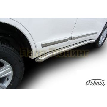 Защита штатных порогов с загибами 76 мм Slitkoff для Toyota Land Cruiser 200 2012-2015 Защита штатных порогов с загибами 76 мм Slitkoff для Toyota Land Cruiser 200 2012-2015