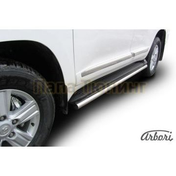 Защита штатных порогов труба 57 мм Slitkoff для Toyota Land Cruiser 200 2012-2013 Защита штатных порогов труба 57 мм Slitkoff для Toyota Land Cruiser 200 2012-2013