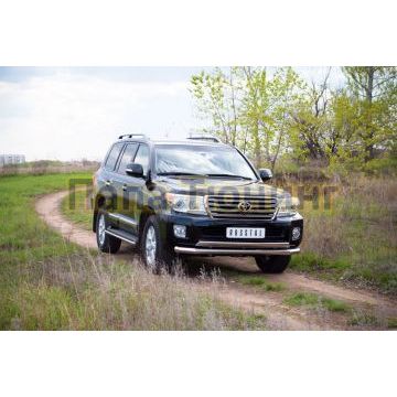 Защита передняя двойная 76-75х42 мм РусСталь для Toyota Land Cruiser 200 2012-2015