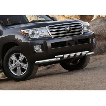 Защита передняя двойная с накладками 76-57 мм Rival для Toyota Land Cruiser 200 2012-2015