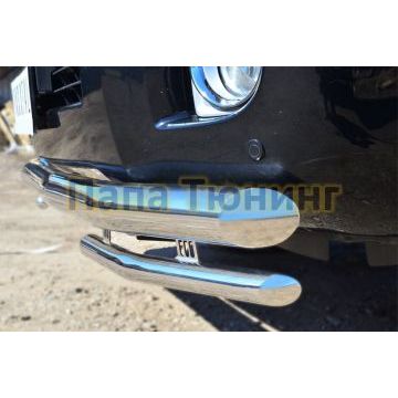 Защита передняя двойная с уголками d76-d42 РусСталь для Toyota Land Cruiser 200 2012-2015
