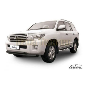 Защита передняя чёрная сталь двойная 76-57 мм Slitkoff для Toyota Land Cruiser 200 2013-2015 Защита передняя чёрная сталь двойная 76-57 мм Slitkoff для Toyota Land Cruiser 200 2013-2015