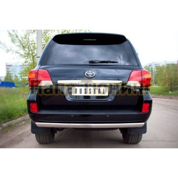 Защита заднего бампера овальная 75х42 мм РусСталь для Toyota Land Cruiser 200 2012-2015
