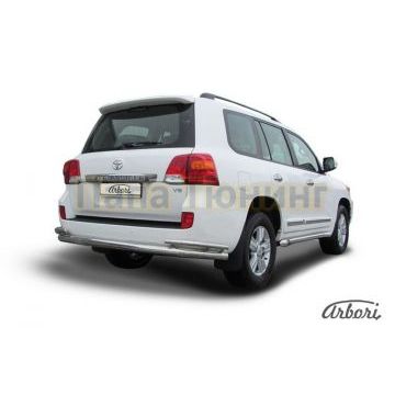 Защита заднего бампера двойная 76-42 мм Slitkoff для Toyota Land Cruiser 200 2012-2013 Защита заднего бампера двойная 76-42 мм Slitkoff для Toyota Land Cruiser 200 2012-2013