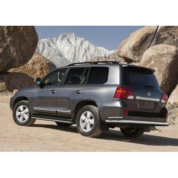 Защита заднего бампера двойная 76-42 мм Rival для Toyota Land Cruiser 200 2012-2015