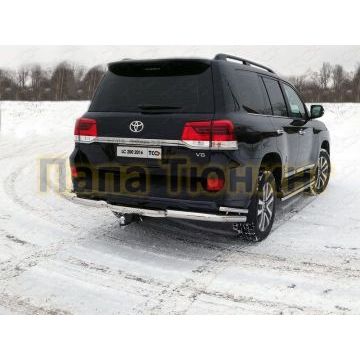 Защита задняя двойные уголки 76-42 мм ТСС для Toyota Land Cruiser 200 Executive 2016- Защита задняя двойные уголки 76-42 мм ТСС для Toyota Land Cruiser 200 Executive 2016-