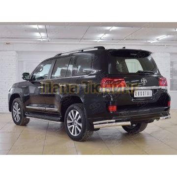 Защита задняя двойные уголки d76-d42 РусСталь для Toyota LC 200 Executive 2016-