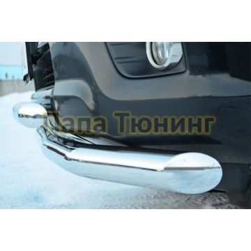 Защита передняя двойная с декором d76-d57  РусСталь для Toyota Land Cruiser 150 2009-2013