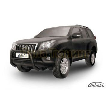Кенгурин чёрная сталь низкий 76 мм Slitkoff для Toyota Land Cruiser Prado 150 2009-2013 Кенгурин чёрная сталь низкий 76 мм Slitkoff для Toyota Land Cruiser Prado 150 2009-2013