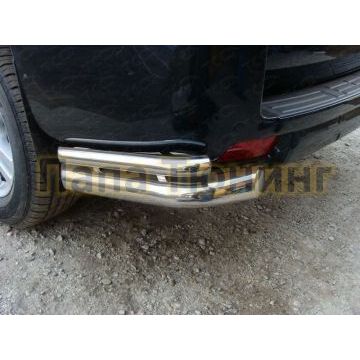 Защита задняя уголки 76х42 мм ТСС для Toyota Land Cruiser 150 2009-2013