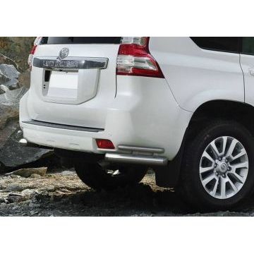 Защита задняя двойные уголки 76-42 мм Rival для Toyota Land Cruiser Prado 150 2009-2017