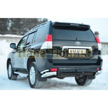 Защита задняя двойные уголки d76-d42 РусСталь для Toyota Land Cruiser 150 2009-2013