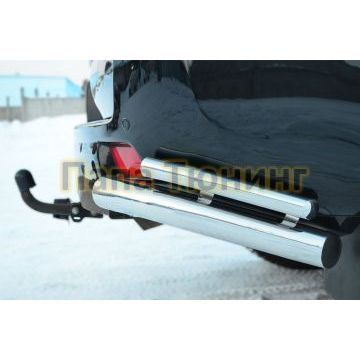 Защита задняя двойные уголки d76-d42 РусСталь для Toyota Land Cruiser 150 2009-2013