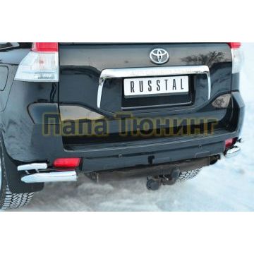 Защита задняя двойные уголки d76-d42 РусСталь для Toyota Land Cruiser 150 2009-2013