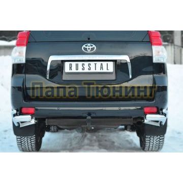 Защита задняя двойные уголки d76-d42 РусСталь для Toyota Land Cruiser 150 2009-2013