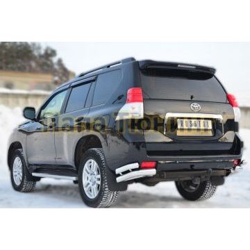 Защита задняя двойные уголки d76-d57  РусСталь для Toyota Land Cruiser 150 2009-2013