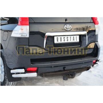Защита задняя двойные уголки d76-d57  РусСталь для Toyota Land Cruiser 150 2009-2013