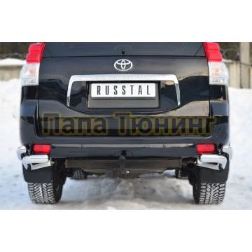 Защита задняя двойные уголки d76-d57  РусСталь для Toyota Land Cruiser 150 2009-2013