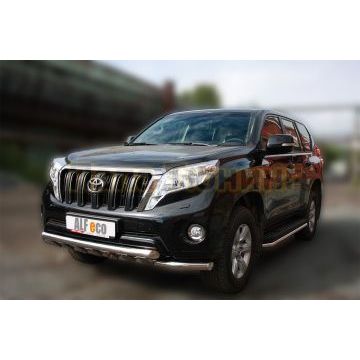 Защита передняя двойная 76-60 мм ALFeco для Toyota Land Cruiser 150 2009-2017