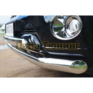 Защита передняя двойная 76-75х42 мм РусСталь для Toyota Land Cruiser 150 2013-2017