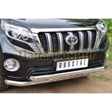 Защита передняя двойная с декором d57-d57 РусСталь для Toyota Land Cruiser 150 2013-2017