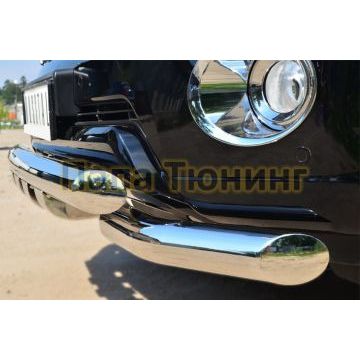 Защита передняя двойная с клыками 76-d76 РусСталь для Toyota Land Cruiser 150 2013-2017