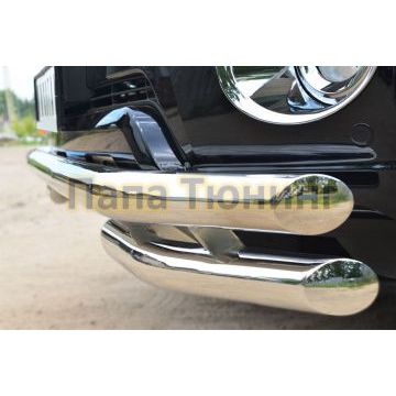 Защита передняя двойная с уголками d57-d57 РусСталь для Toyota Land Cruiser 150 2013-2017