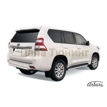 Защита заднего бампера короткая 57 мм Slitkoff для Toyota Land Cruiser Prado 150 2013-2017 Защита заднего бампера короткая 57 мм Slitkoff для Toyota Land Cruiser Prado 150 2013-2017