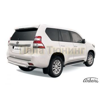Защита заднего бампера короткая 76 мм Slitkoff для Toyota Land Cruiser Prado 150 2013-2017 Защита заднего бампера короткая 76 мм Slitkoff для Toyota Land Cruiser Prado 150 2013-2017