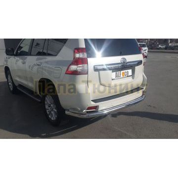 Защита заднего бампера с уголками 76-42 мм ALFeco для Toyota Land Cruiser Prado 150 2009-2017