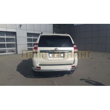 Защита заднего бампера с уголками 76-42 мм ALFeco для Toyota Land Cruiser Prado 150 2009-2017