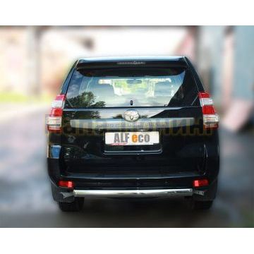 Защита задняя овальная короткая 75х42 мм ALFeco для Toyota Land Cruiser 150 2009-2017