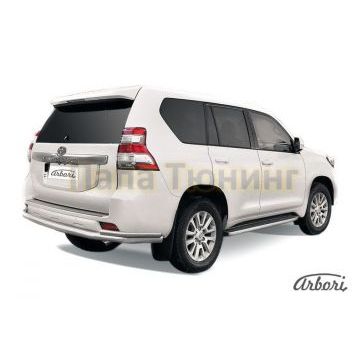 Защита заднего бампера двойная 76-42 мм Slitkoff для Toyota Land Cruiser Prado 150 2013-2017 Защита заднего бампера двойная 76-42 мм Slitkoff для Toyota Land Cruiser Prado 150 2013-2017
