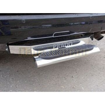 Защита задняя овальная со ступенькой под фаркоп 120х60 мм ТСС для Toyota Land Cruiser 150 2013-2017 Защита задняя овальная со ступенькой под фаркоп 120х60 мм ТСС для Toyota Land Cruiser 150 2013-2017