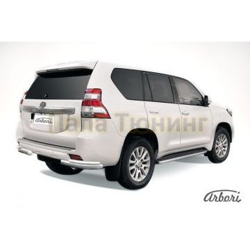 Защита задняя двойные уголки 76-42 мм Slitkoff для Toyota Land Cruiser Prado 150 2013-2017 Защита задняя двойные уголки 76-42 мм Slitkoff для Toyota Land Cruiser Prado 150 2013-2017