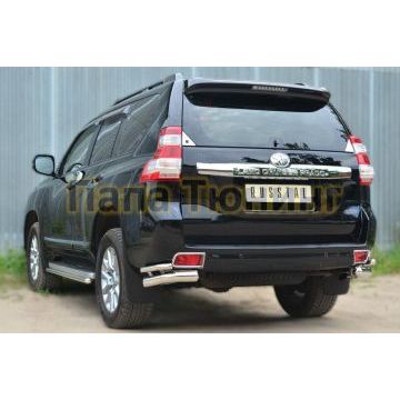 Защита задняя двойные уголки d76-d42 РусСталь для Toyota Land Cruiser 150 2013-2017