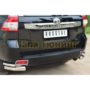Защита задняя двойные уголки d76-d42 РусСталь для Toyota Land Cruiser 150 2013-2017