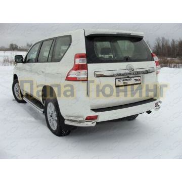 Защита задняя двойные уголки 76-42 мм ТСС для Toyota Land Cruiser 150 2013-2017 Защита задняя двойные уголки 76-42 мм ТСС для Toyota Land Cruiser 150 2013-2017