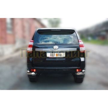 Защита задняя двойные уголки 76-50 мм ALFeco для Toyota Land Cruiser 150 2009-2017
