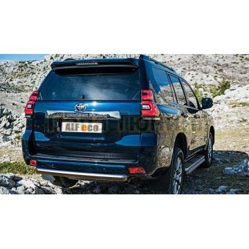 Защита задняя короткая овальная 75х42 мм ALFeco для Toyota Land Cruiser Prado 150 2017-