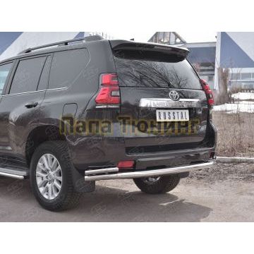 Защита задняя двойные уголки d57-d42 РусСталь для Toyota Land Cruiser Prado 150 2017-