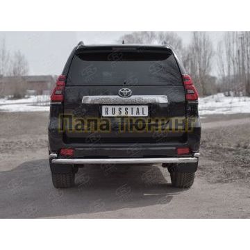 Защита задняя двойные уголки d57-d42 РусСталь для Toyota Land Cruiser Prado 150 2017-
