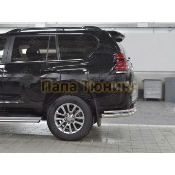 Защита задняя двойные уголки d76-d42 РусСталь для Toyota Land Cruiser Prado 150 2017-
