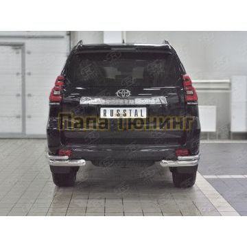 Защита задняя двойные уголки d76-d42 РусСталь для Toyota Land Cruiser Prado 150 2017-