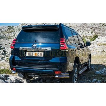 Защита задняя двойные уголки 76-50 мм ALFeco для Toyota Land Cruiser Prado 150 2017-